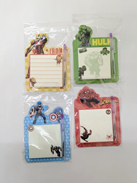 Aesthetic Superhero Sticky Notes with Pen