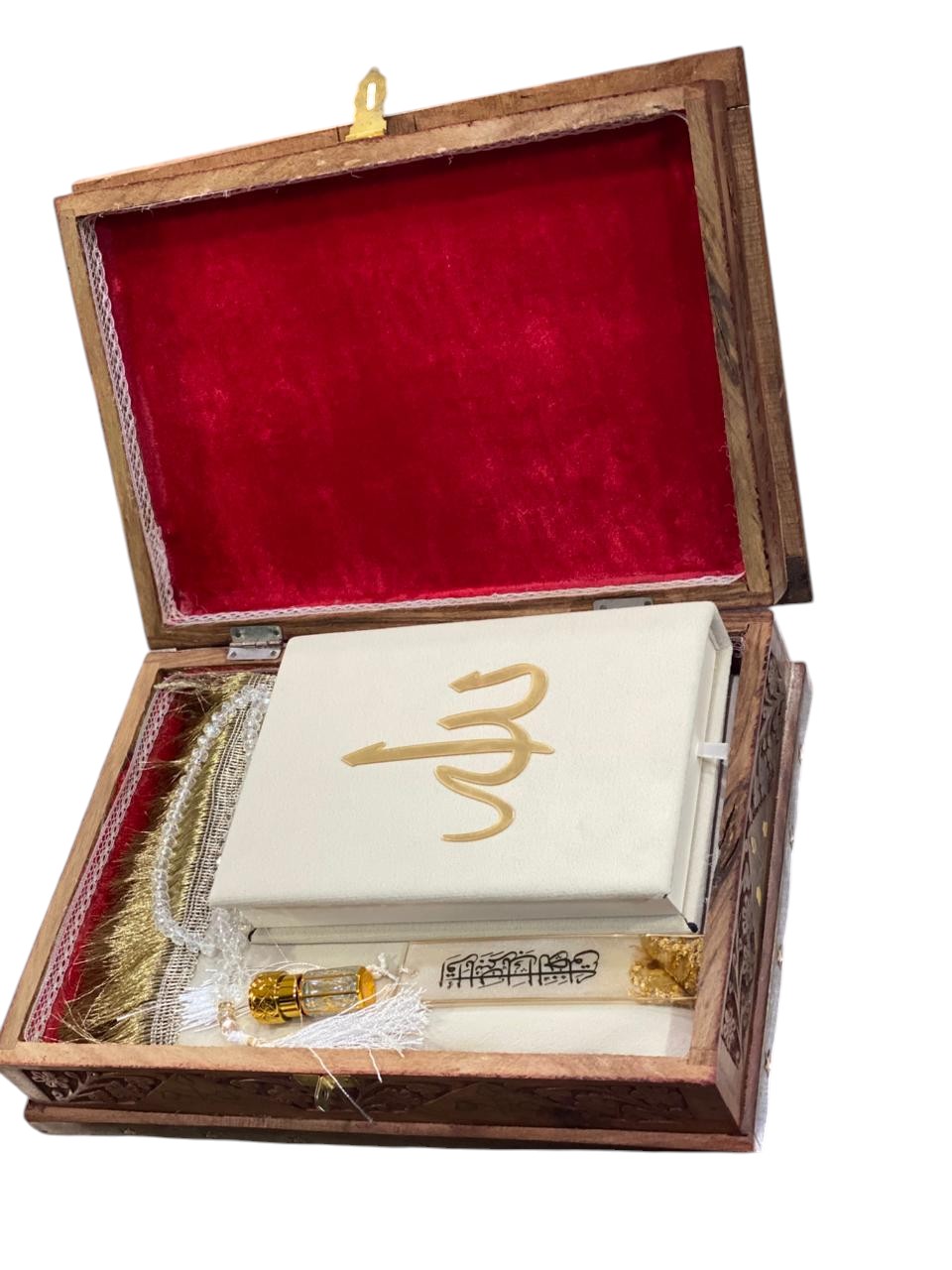 QURAN GIFT SET WITH WOODEN RAIHAL BOX FOR GIFTS-HAMPERS-NIKKAH CEREMONY
