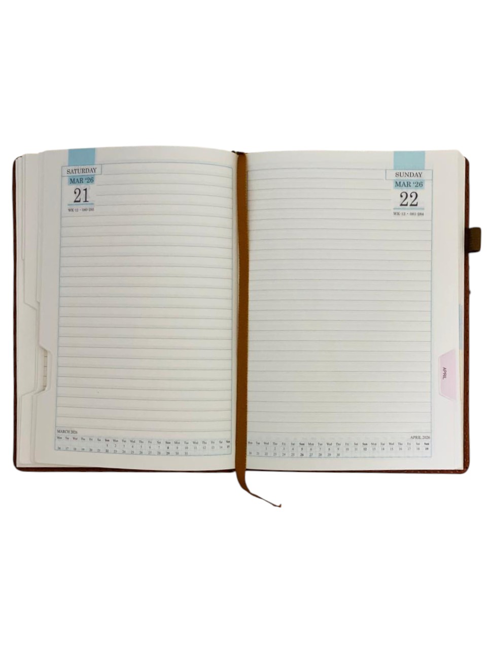 DIARY 2026 365 DAYS SINGLE PAGE WITH LEATHER COVER