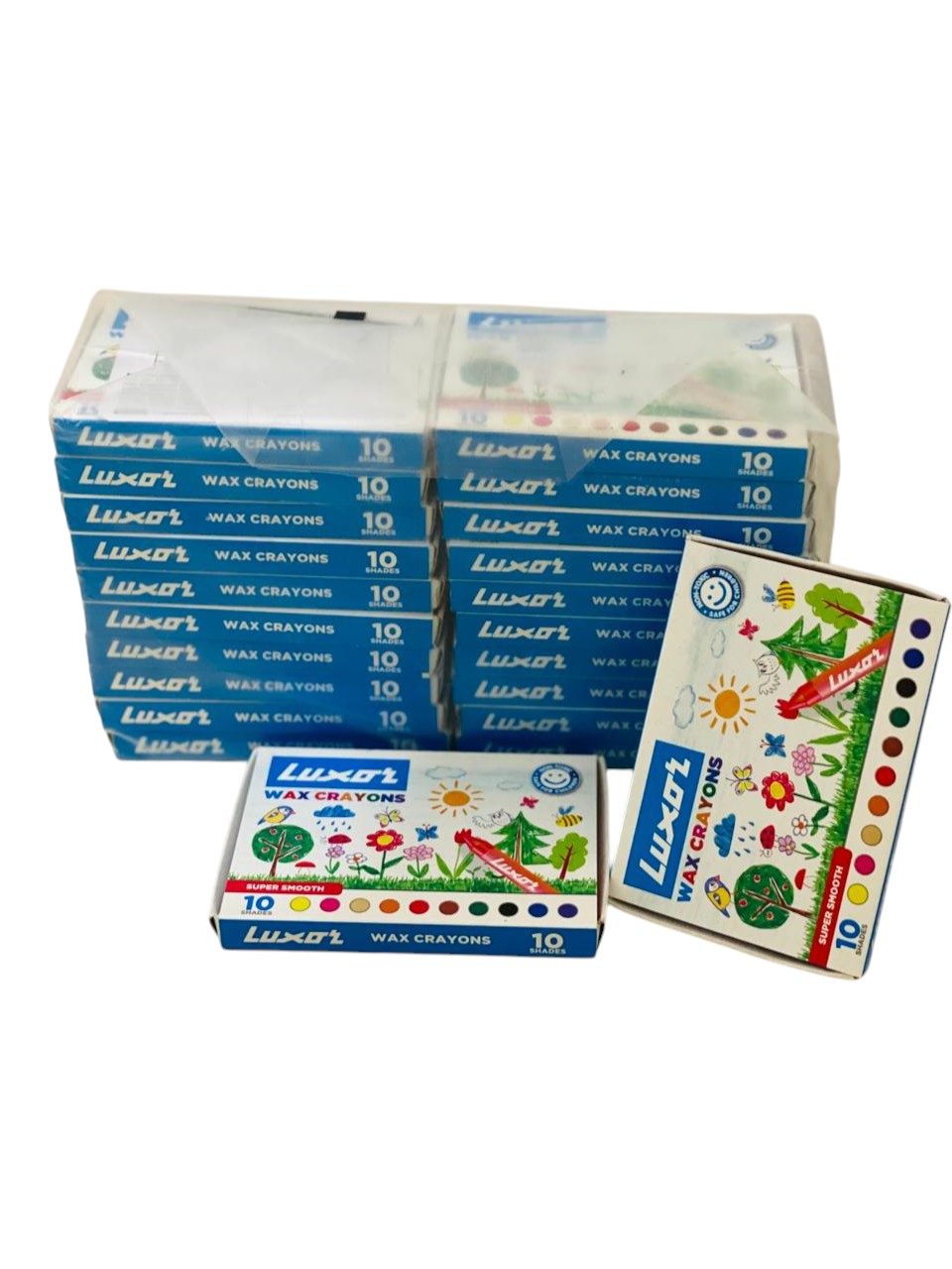 LUXOR WAX CRAYONS 10 SHADES
