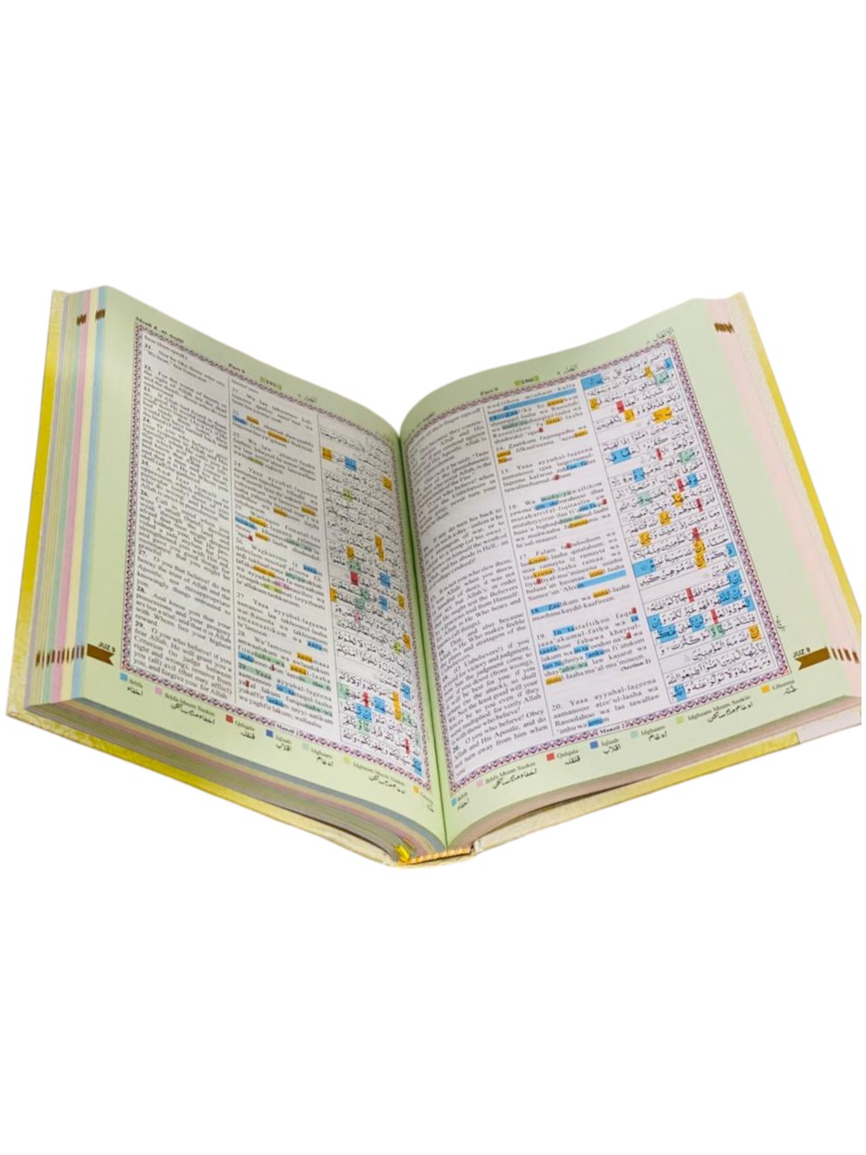 THE HOLY QURAN COLOUR CODED THAJWEED RULES ARABIC AND ENGLISH TRANSLATION 